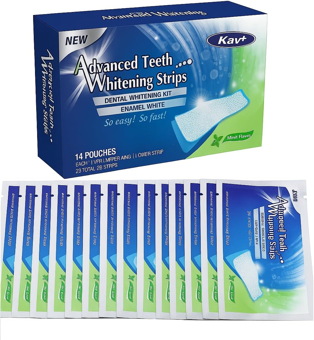 28 Professional Teeth Whitening Strips – Advanced Enamel-Safe Bleaching Strips for Sensitive Teeth, Home Whitening Kit for a Brighter Smile