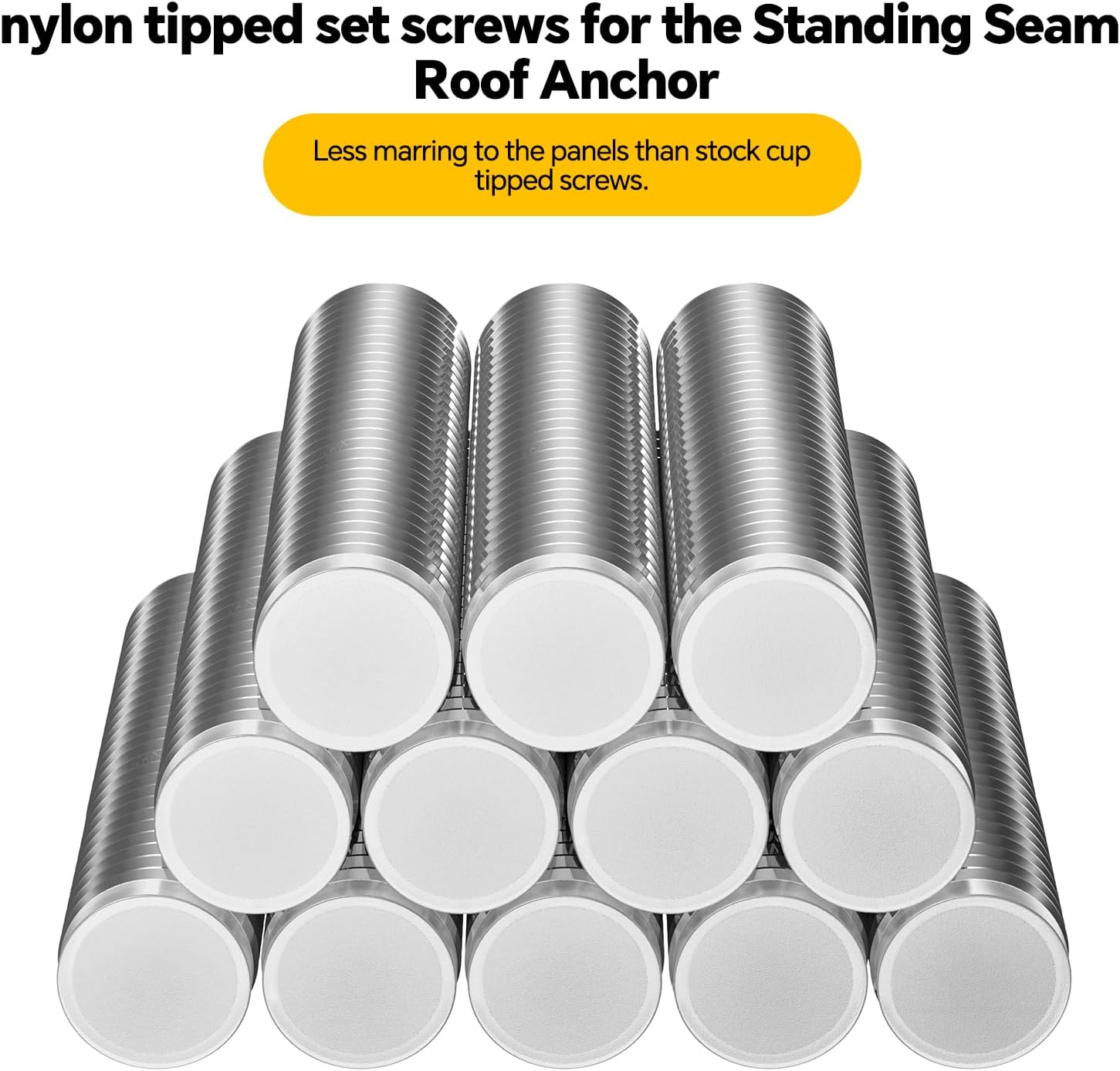 Standing Seam Roof Anchor Clamp,Reusable Roofing Anchors Aluminum Alloy Fall Protection Safety Kits,OSHA/ANSI Compliant,The pointed end of the set screw is made of nylon