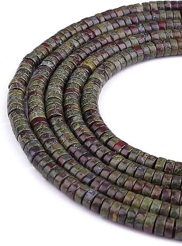 Miniatura 274 de Cuentas espaciadoras de jaspe marrón natural, cuentas sueltas de disco Rondelle, cuentas sueltas para hacer joyas, 0.157 in x 0.079 in, 15.0 in