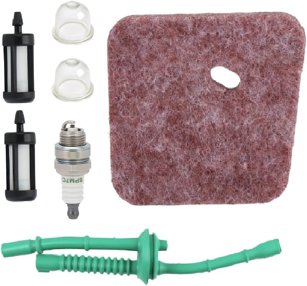 Hipa 4140 124 2800 Air Filter + Fuel Line Filter Primer Bulb for STHIL FS38 FS45 FS46 FS55 KM55 HL45 FS45L FS45C FS46C KM55C KM55R KM55RC String Trimmer Weed Eater