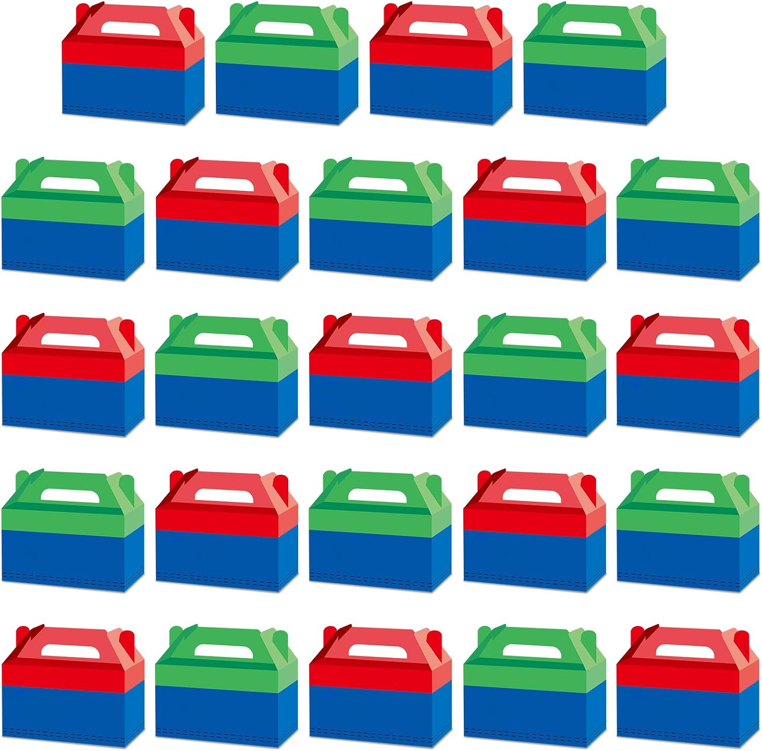 Game Themed Party Gift Boxes Super Theme Brothers Party Treat Paper Boxes Supplies Games Bros Paper Box Gamer Parties Supplies Blue Overalls Parties Favor Birthday Gift Box for Girls and Boys 24Pcs