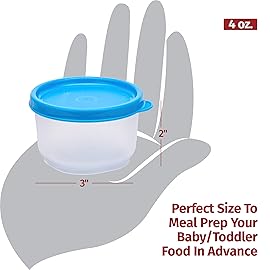 SIGNORA WARE Condiment Containers with Lids- 6 pk. 4 oz.Salad Dressing to go Small Food Storage Containers- Sauce Cups Leak proof Reusable Plastic BPA free for Lunch Box Picnic Travel