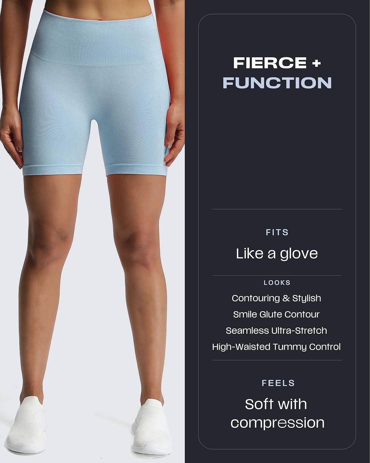 Aoxjox Booty Contour Seamless Workout Biker Shorts for Women Tummy Control High Waisted Athletic Running Yoga Short 5" - Image 2