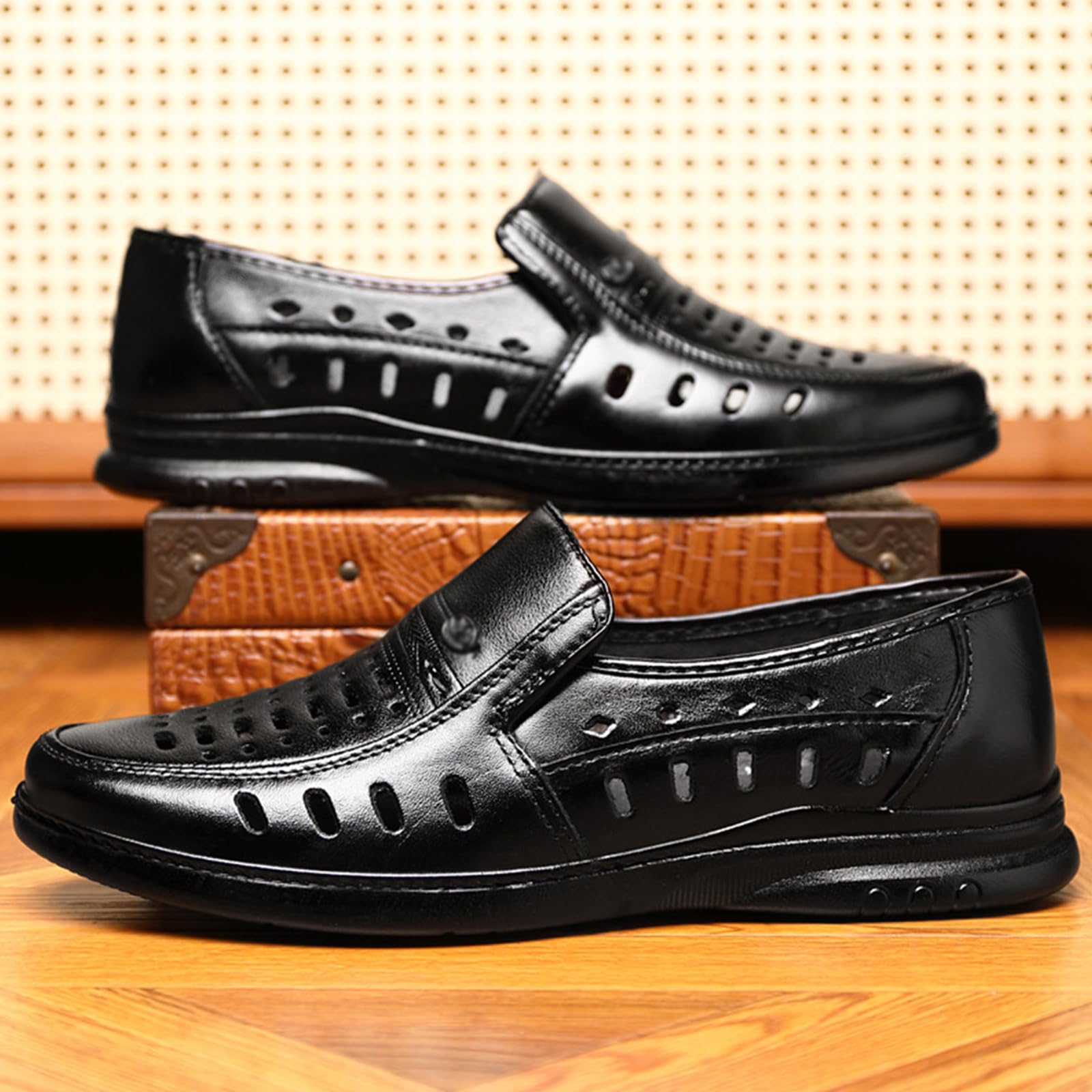 Mocassini da Uomo in Pelle Scarpe Eleganti | leggero, impermeabili, Traspirante, Oxford, Cerimonia, Formale, Business