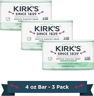 Kirk's Gentle Castile Soap - Soothing Aloe Vera, 4 Ounce (Pack of 3)