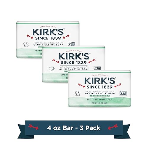 Original Coco Castile jabón con aloe vera de Kirk, paquete de de 3