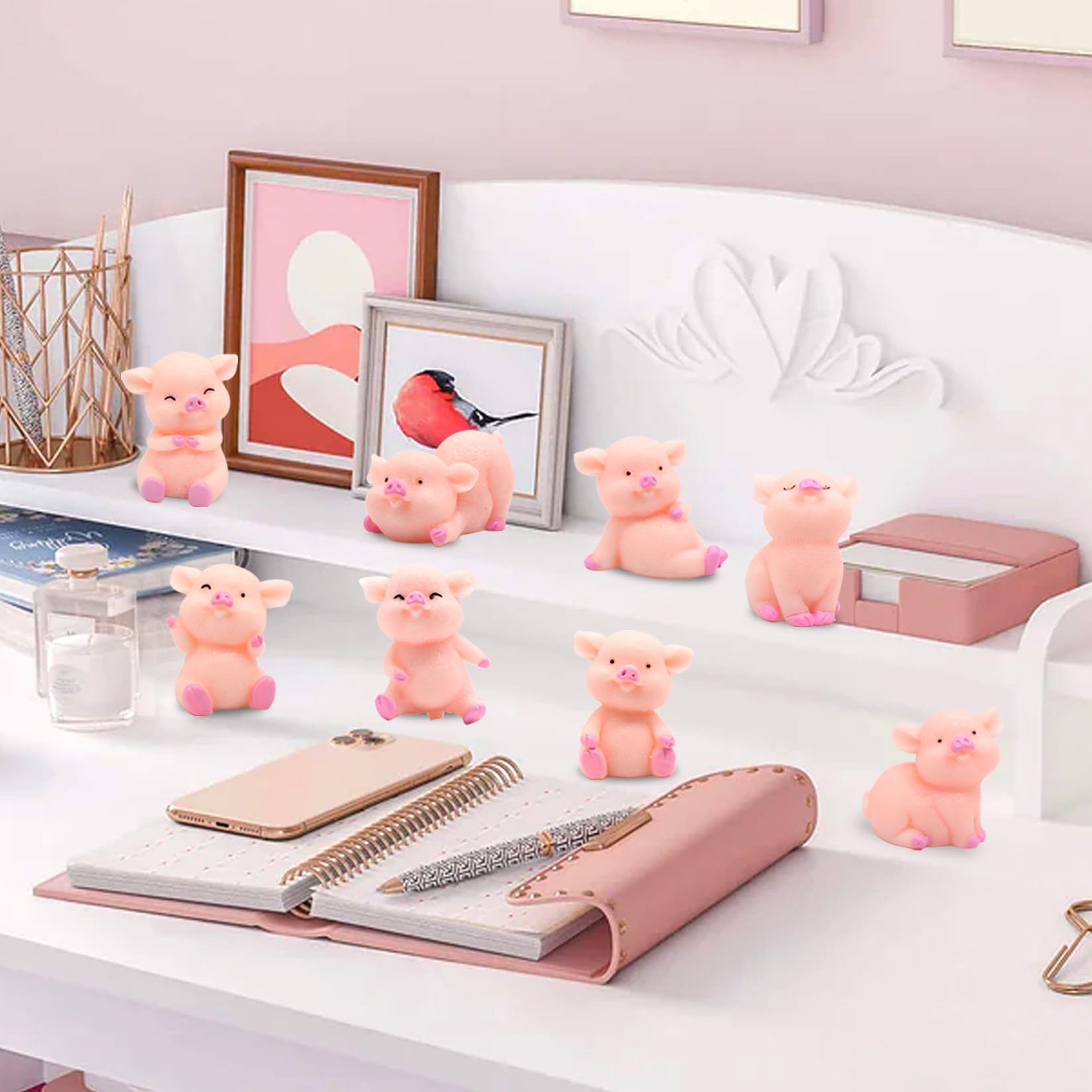 Tundwhite Petits Cochons Porte Bonheur, 16 Figurines Miniatures De