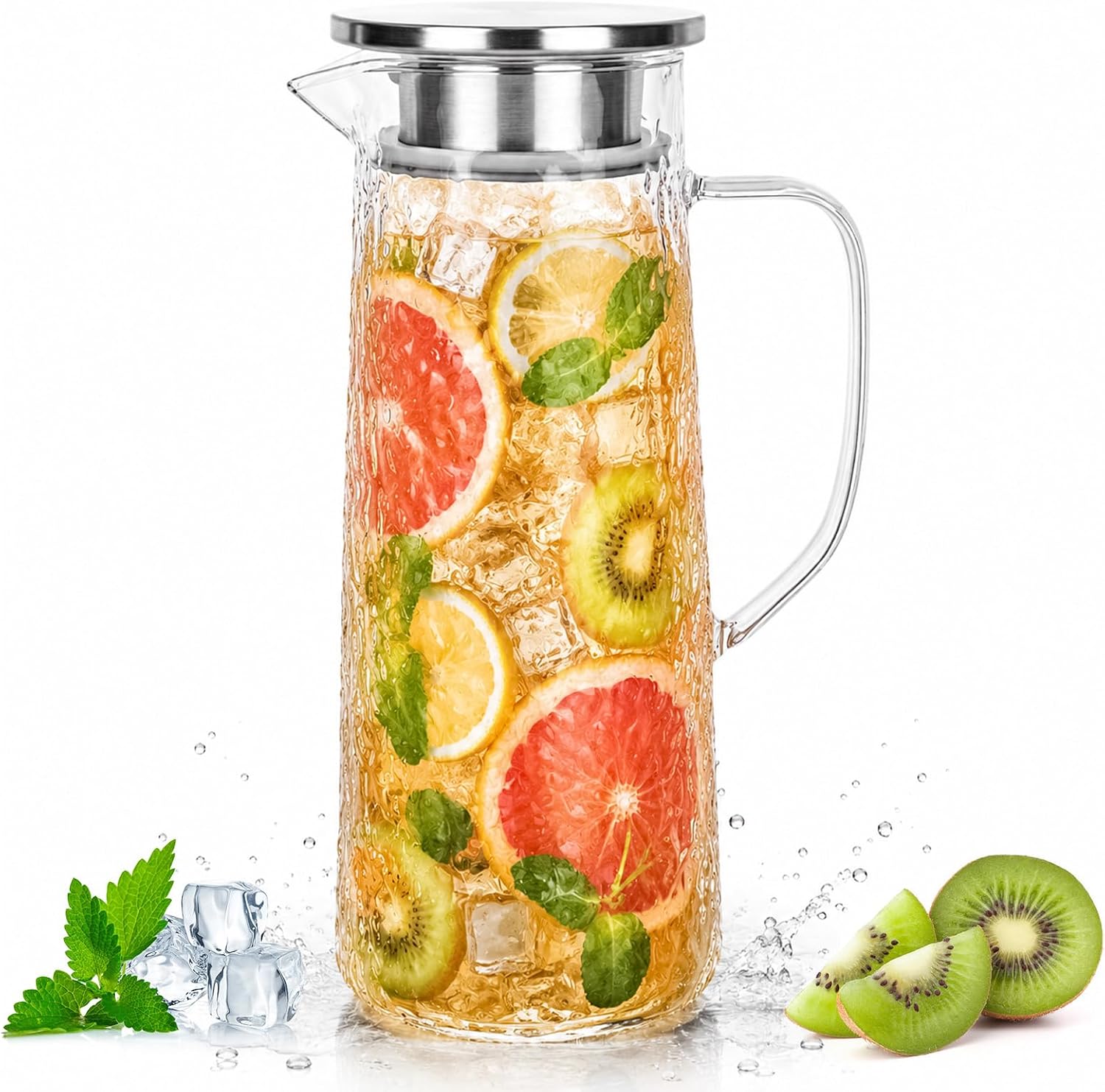 1.5 L Borosilikatglas-ის კარაფი თავსახურით