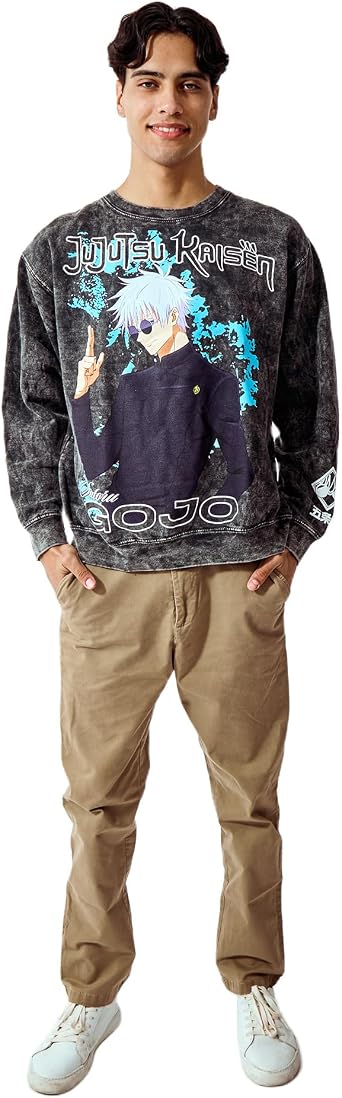 Bioworld Jujutsu Kaisen Gojo Unisex Distressed Crew Neck Sweatshirt
