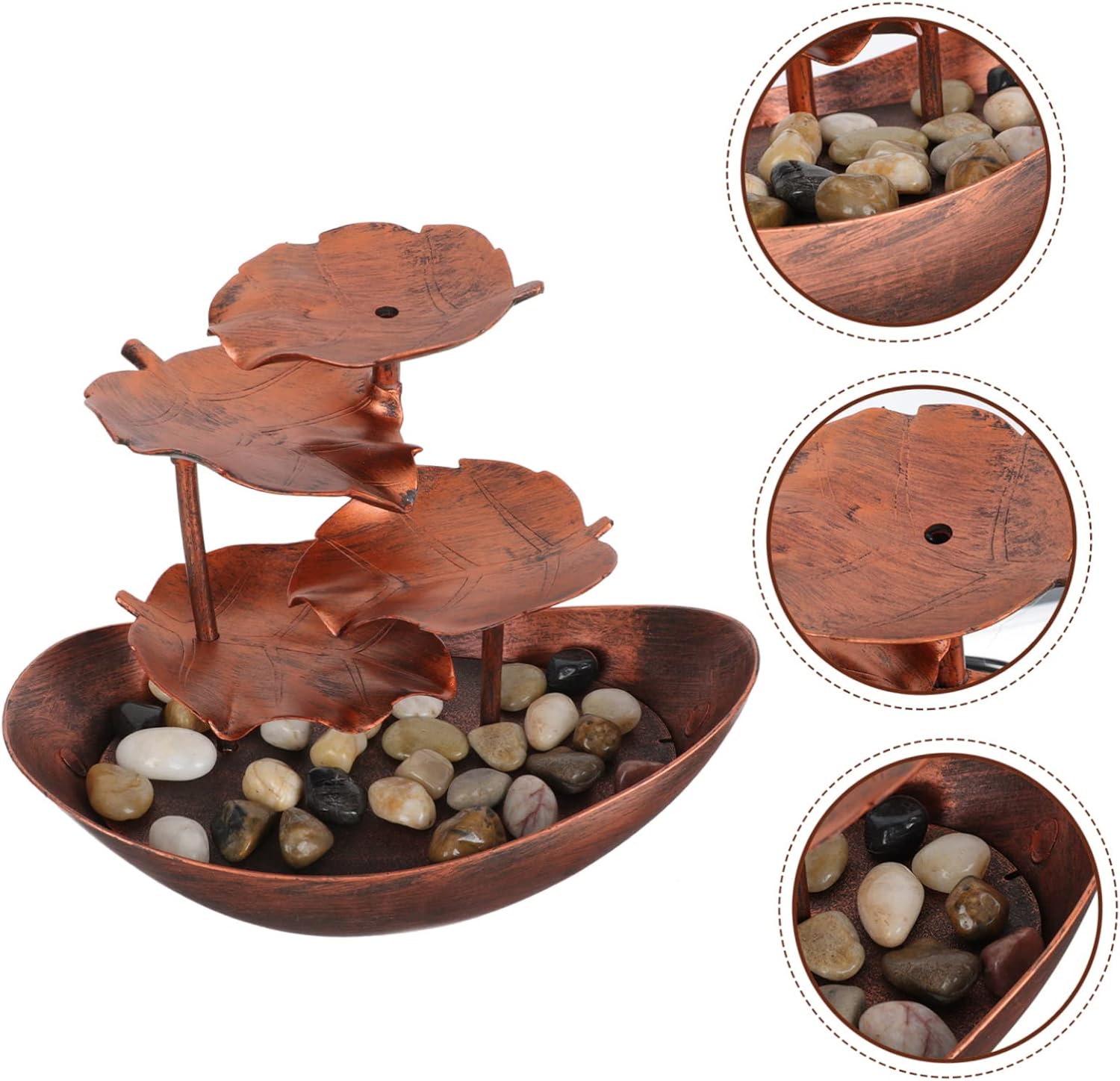 Waterfall Fountain LED Atmosphere Night Light for Living Unique Desktop Decor and Tabletop Ornament Relief Feature with Flowing Water Landscape