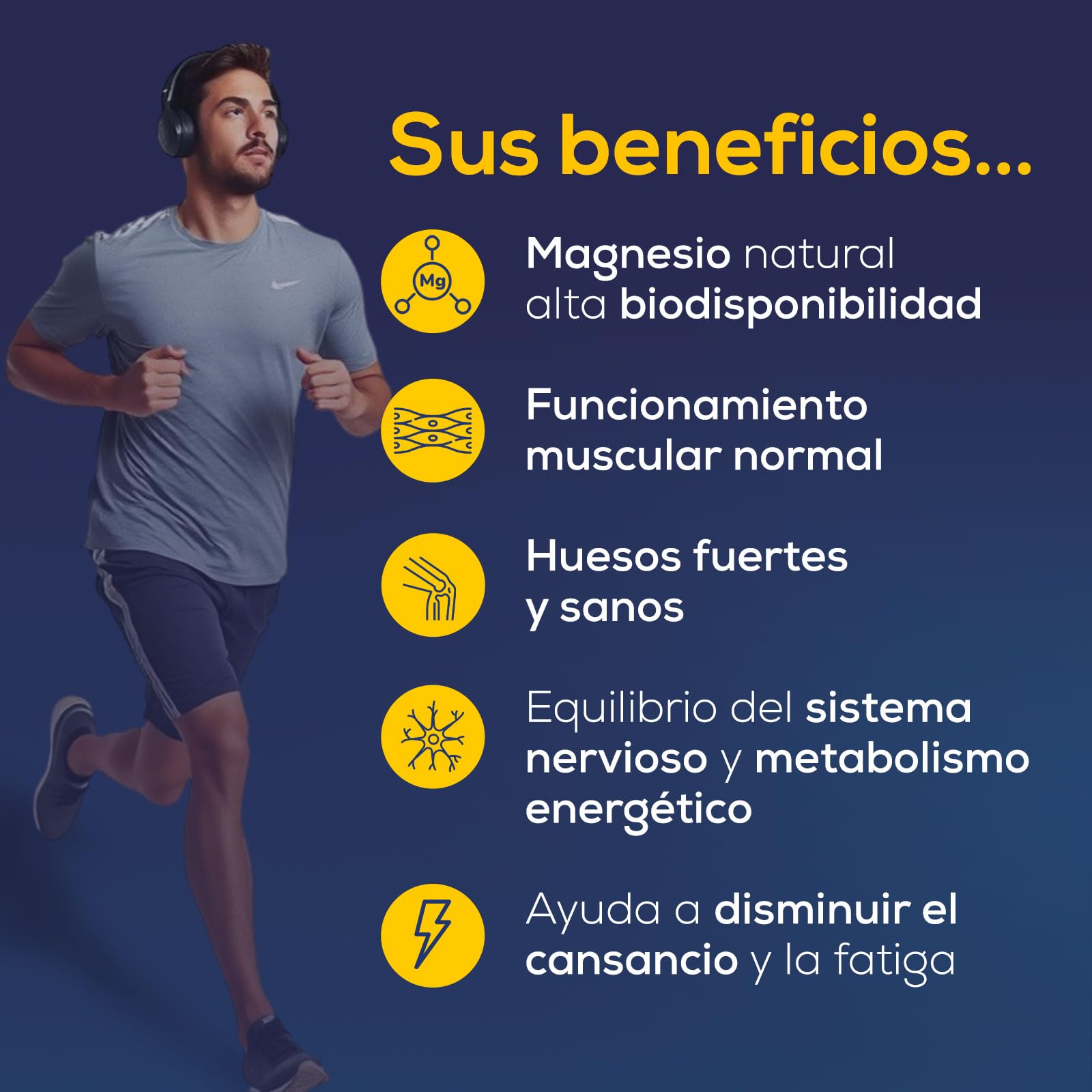 Magnesio Complex - Citrato, Bisglicinato y Óxido de Magnesio Triple - Alta Absorción - Reduce Cansancio y Fatiga, Alivia Dolor Articulaciones y Músculos – Favorece la Síntesis de Colágeno 120 cápsulas