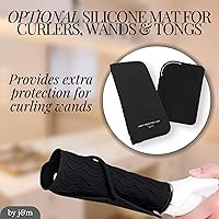 Vista 7 de j&m - Alfombrilla para alisar el cabello y bolsa – Resistente al calor – Se adapta a ghd, BaByliss y planchas planas más grandes – Estuche de viaje
