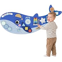 AIYAPLAY Whale Activity Wall Busy Board 13 in 1 for Boys Girls 2+ Blue