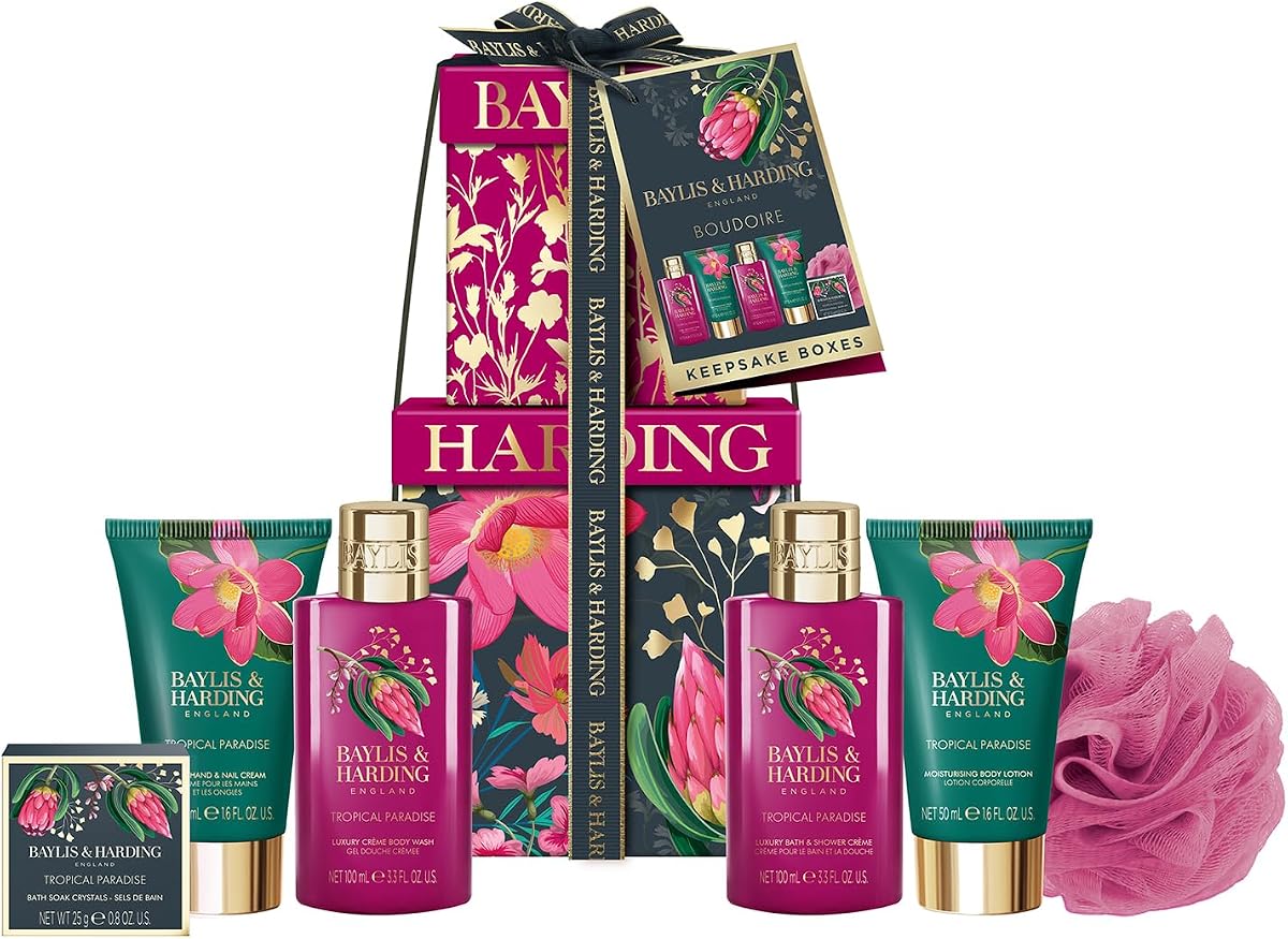 Baylis & Harding Boudoire Luxury Pamper Present, Gift Set for Women | Tropical Paradise, Vegan Friendly, 1 Pack