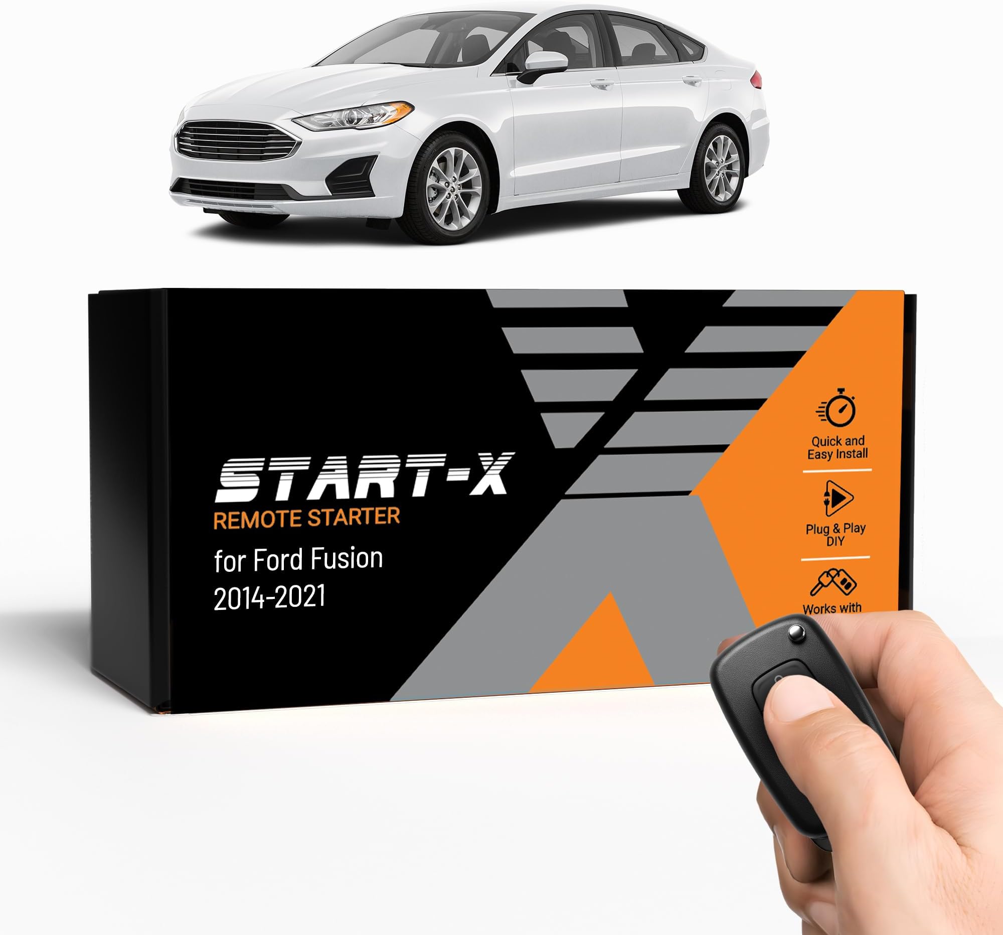 Start-X Remote Starter Kit for Ford Fusion (2014, 2015, 2016, 2017, 2018, 2019, 2020, 2021) | Push-to-Start & Key Ignition | Plug & Play | Press Lock-Unlock-Lock to Remote Start | No Wire Splicing