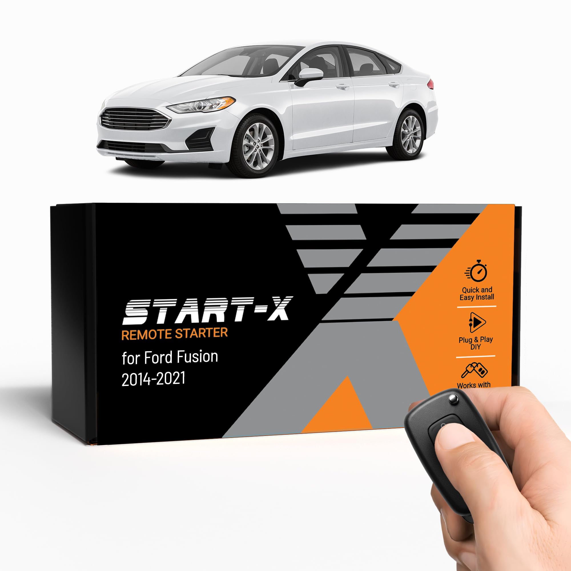 Remote Starter Kit for Ford Fusion (2014, 2015, 2016, 2017, 2018, 2019, 2020, 2021) | Push-to-Start & Key Ignition | Plug & Play | Press Lock-Unlock-Lock to Remote Start | No Wire Splicing