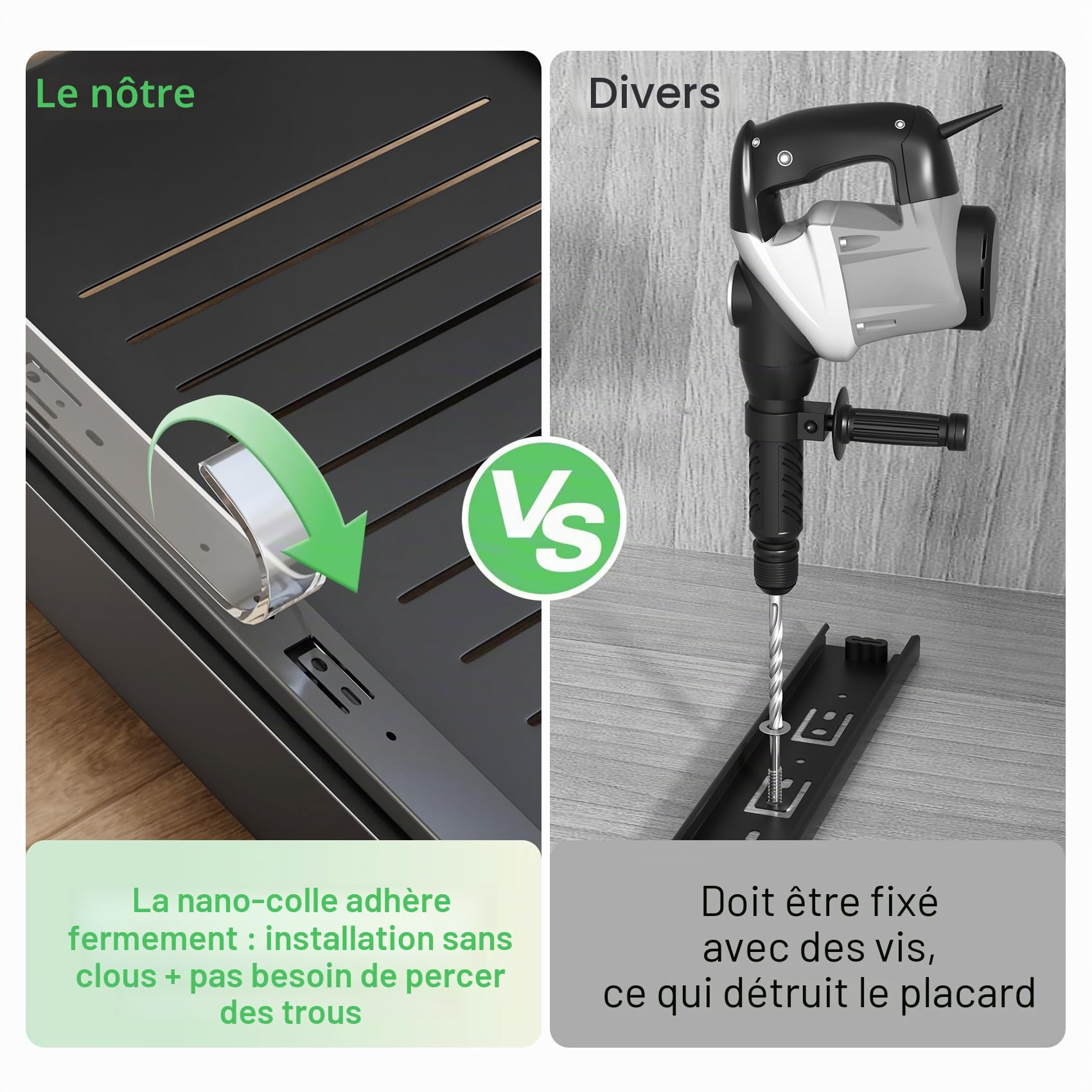 Kitstorack Organiseur de placard coulissant, étagère coulissante pour armoires de cuisine, tiroir coulissant extensible, très résistant, pas besoin de percer, 43 Profondeur x 40 Largeur x 8 Hauteur cm