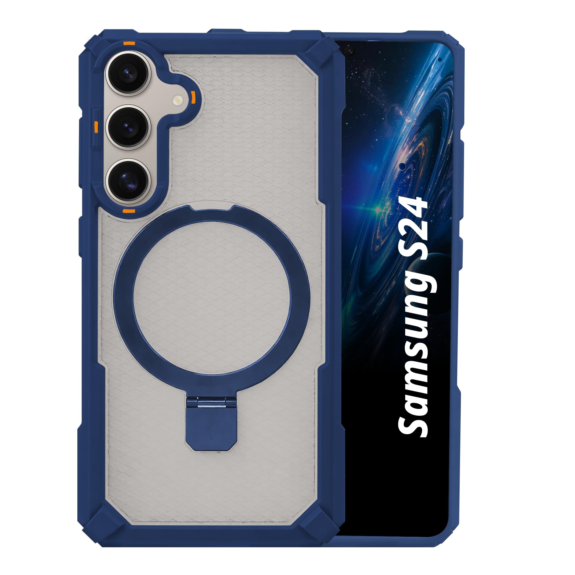 AIBEX Transparent Back Cover Compatible for Samsung Galaxy S24 Ultra|Mag-Saf Magnetic Ring Kickstand |Shockproof Dual Layer Military Grade Drop Protection Armor Case|Wireless Charging Support - Black — Amazon image 13