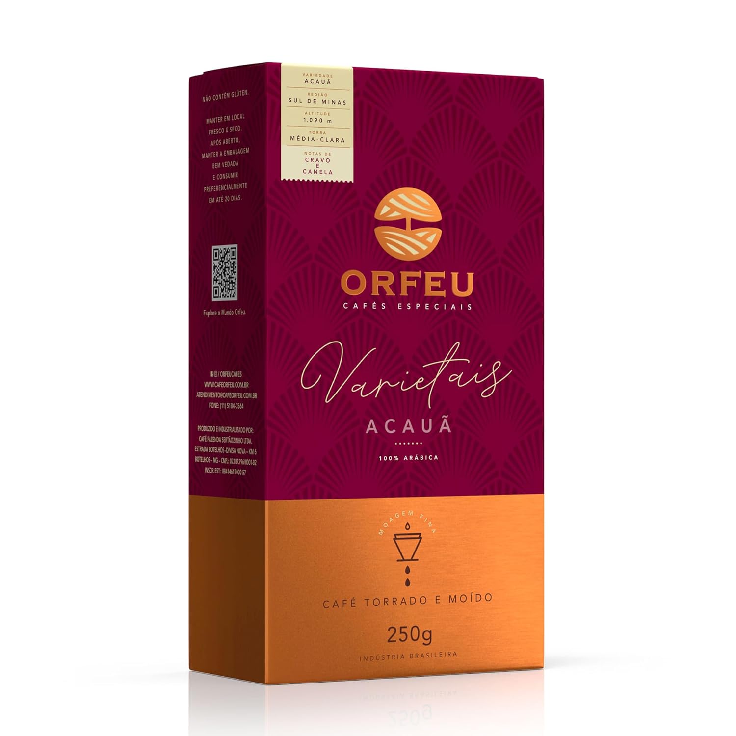 Roasted and Ground Acauã Coffee 8.8 oz – Notes of Clove and Cinnamon, Medium-Light Roast, Moderate Intensity – Ideal for Sophisticated Palates – Café Orfeu