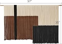 Vista 5 de Tapiz de macramé grande para colgar en la pared, de fibra, decoración de dormitorio, 57 pulgadas de ancho x 35 pulgadas de largo