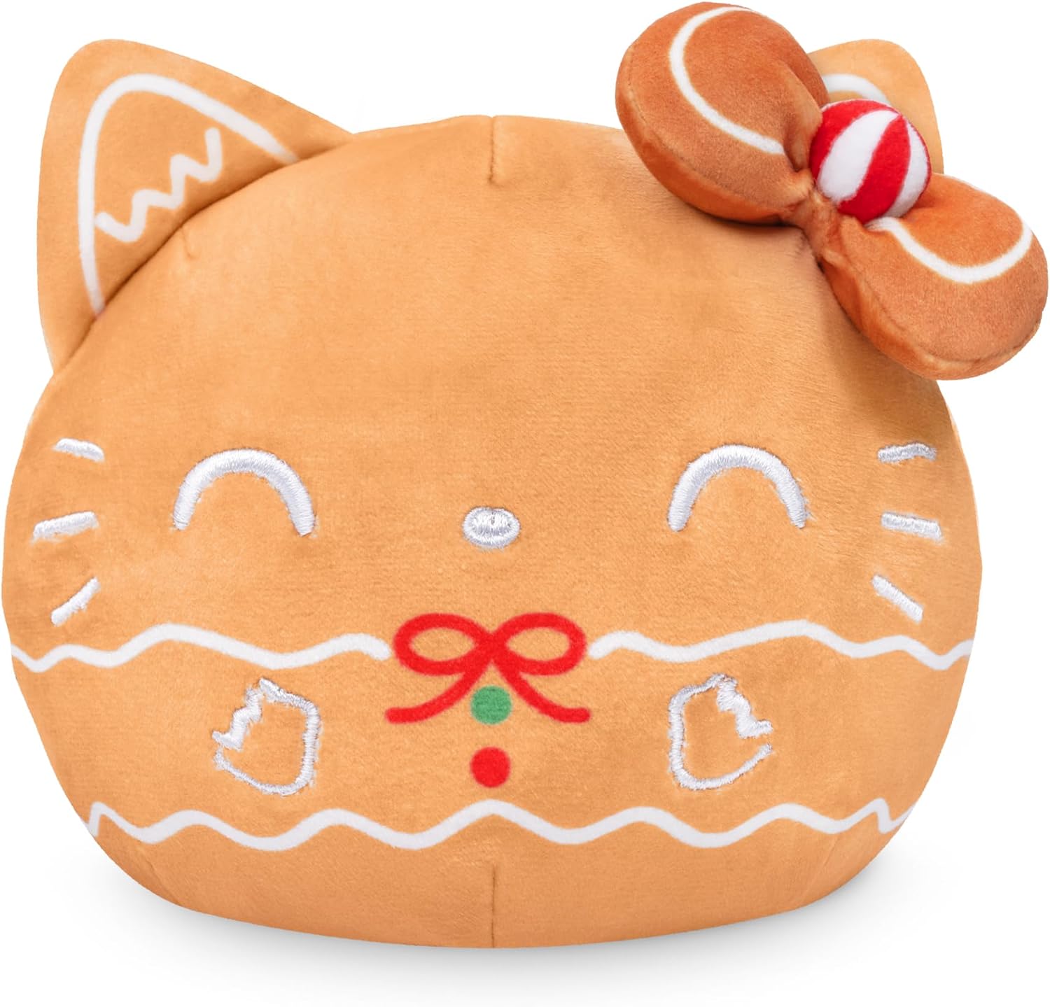 TeeTurtle Reversible Sanrio Hello Kitty Plushie 4-Inch Gingerbread Two-Sided Flip Plush Toy with Embroidered Details Cute Mini Collectible Plush for Kids, Teens, and Adults