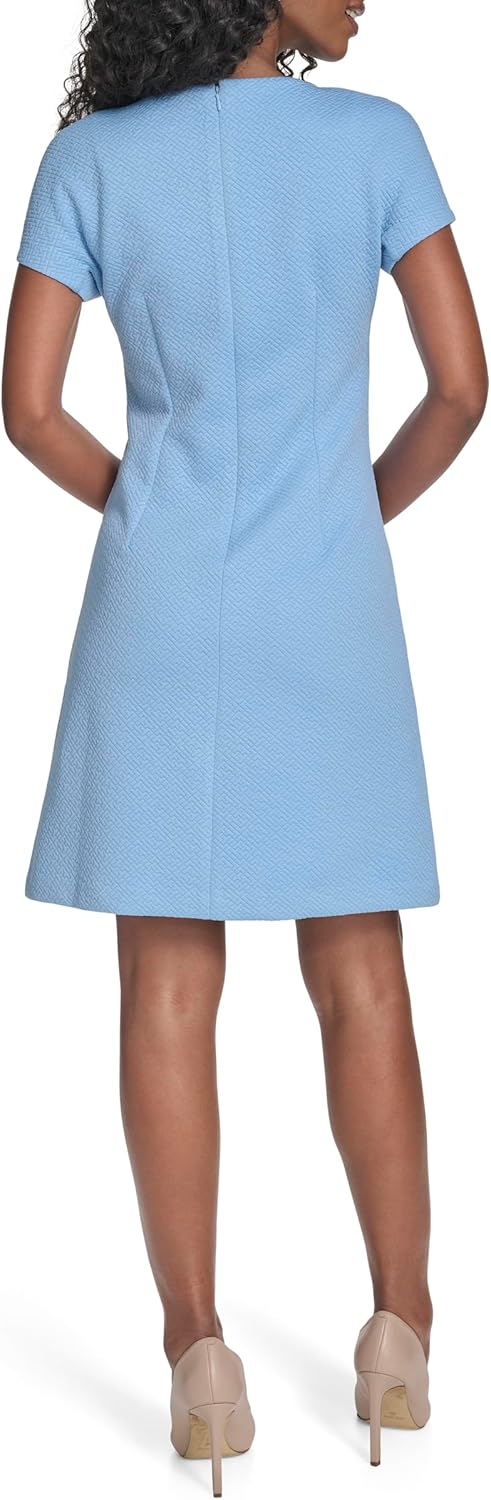 Tommy Hilfiger Womens Cap Sleeve Crew Neck Two Hip Pockets Sheath Mini Dress - Image 3