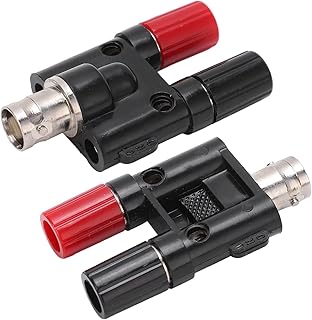 2pcs BNC Banana Adapter, BNC Female to 4mm Dual Banana Socket Binding Post, RF Coaxial Splitter Adapter Connector,Coaxial Binding Post