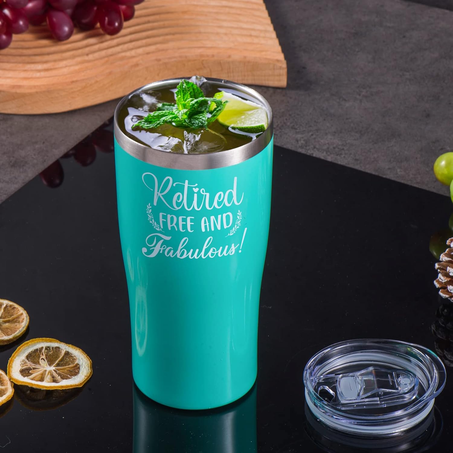 Retirement Gifts for Women - Happy Retired Gifts for Friends, Coworker, Teacher, Nurse, Mom - Mint Tumbler - Image 5