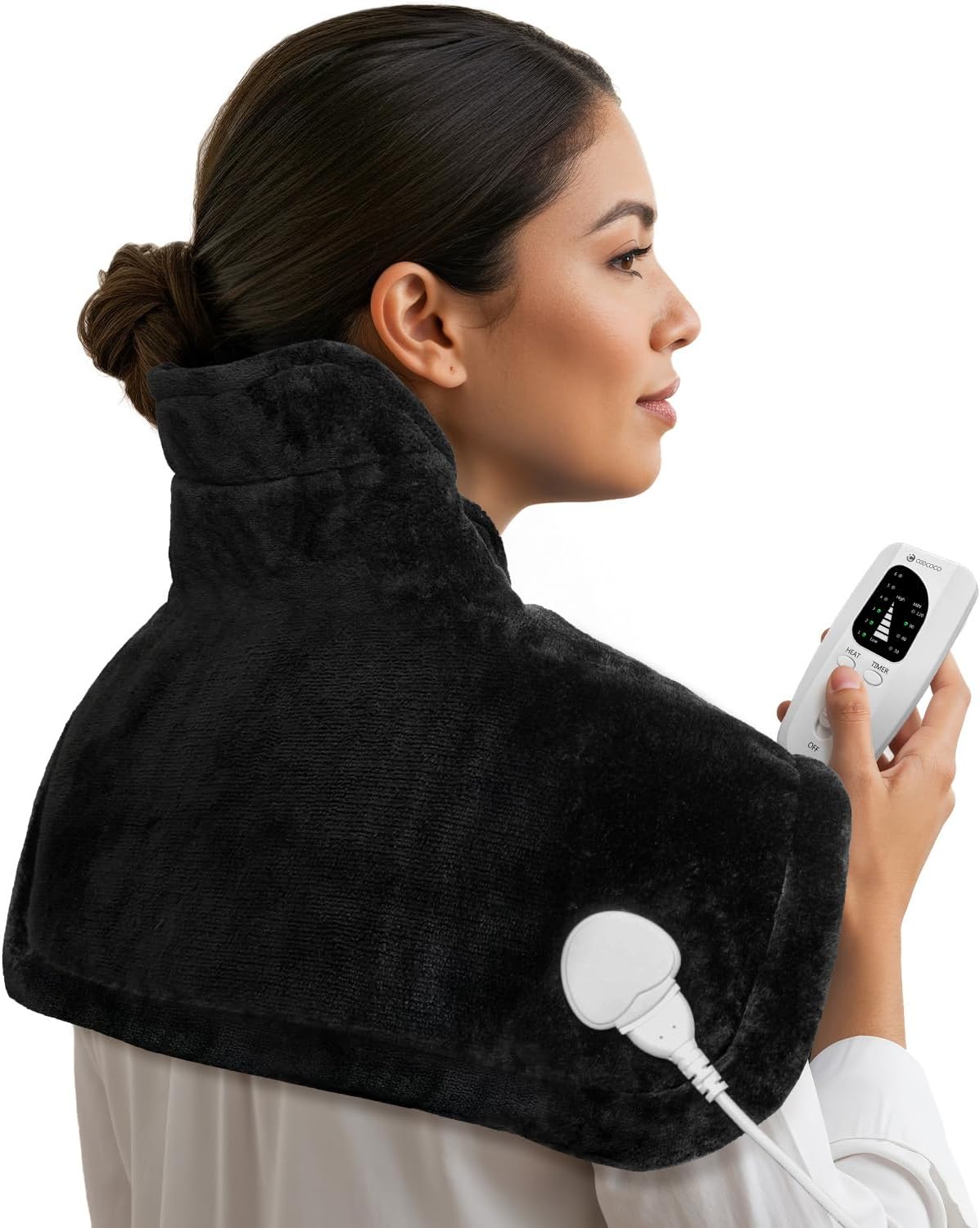 CooCoCo Heating Pad for Neck and Shoulders and Back, Neck Heating Pad, FSA Eligible Heated Neck Wrap, Weighted Heat Pad for Neck Shoulder, Shoulder Heating Pad, 6 Heat Settings