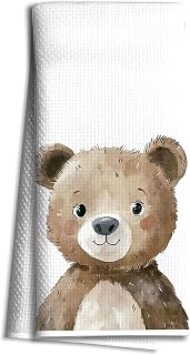 Bear Gifts Kitchen Towels 16x24 Inch, Bear Bathroom Decor, Bears Lover Gifts, Cute Forest Wild Animal Hand Tea Towels for Kids Bathroom Washroom Decor