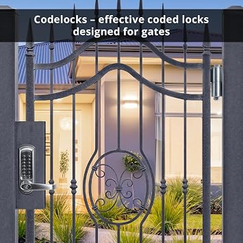 D&D Technologies Codelocks DD97230 Gate Lock Kit Includes CL610 Heavy Duty Mechanical Keyless Lock, Steel Weldable Gate Box, Latch Bracket, Stop Bracket. Push Button Latchbolts, Marine Grade Finish
