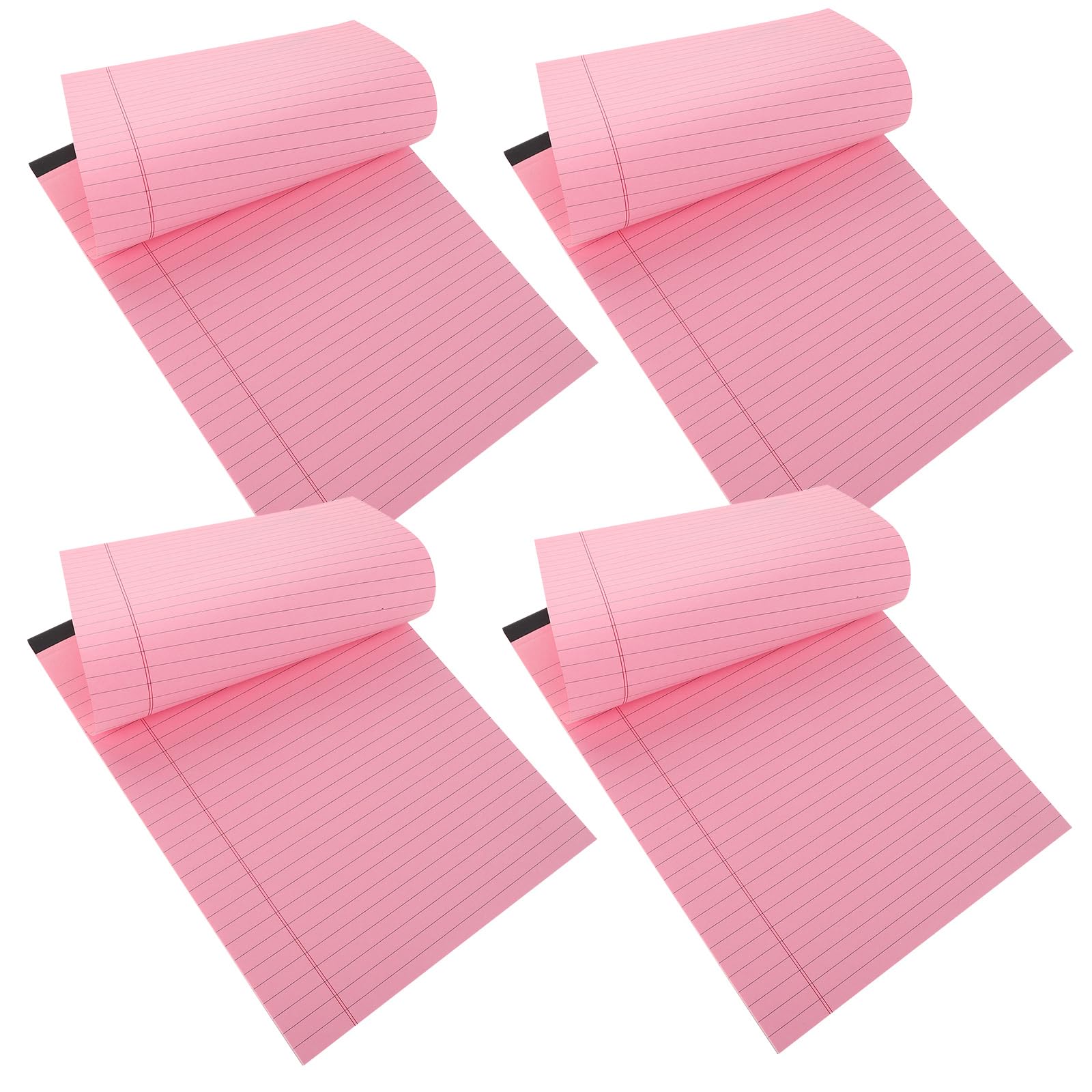 4 Stück Horizontaler Rosa Notizblock A4 mit Linierten Seiten und Geteilten Spalten Abreißbar und Nachfüllbar für Tägliche Planung zu Hause