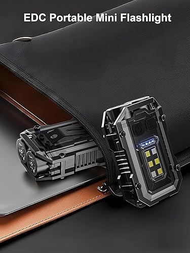 Miniatura 4 de Linterna LED de Bolsillo Recargable, Linterna de 500 Lúmenes en Llavero, Luz Pequeña EDC para Trabajo Nocturno, Correr, Caminar, Acampar, Pescar,