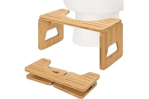 Foldable Bamboo Portable Squatty Potty with Anti-Slip Base, 8 Inches Stool for...