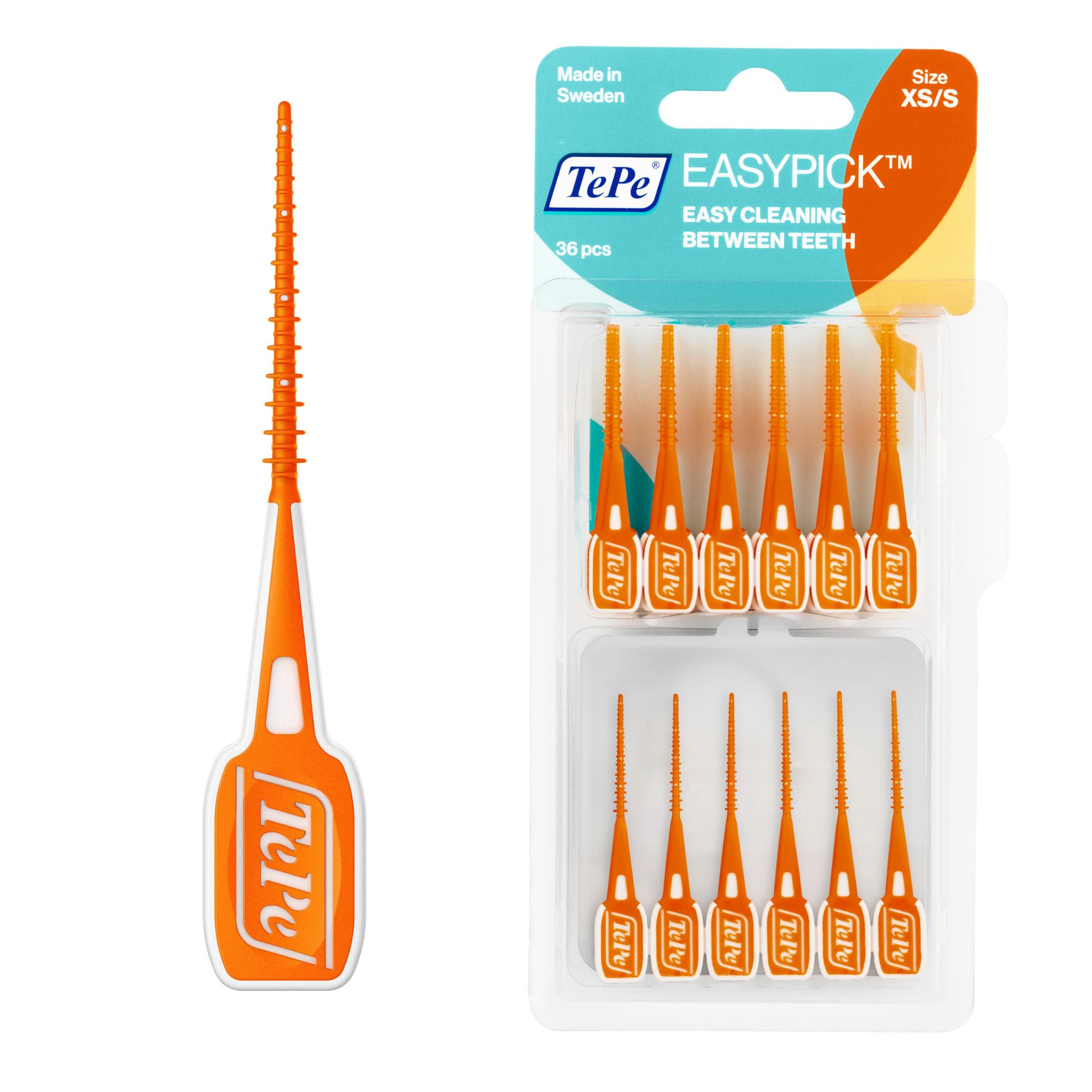 TePe Easy Pick Interdental Brush, Orange, Size: XS/S, x 36 by TePe