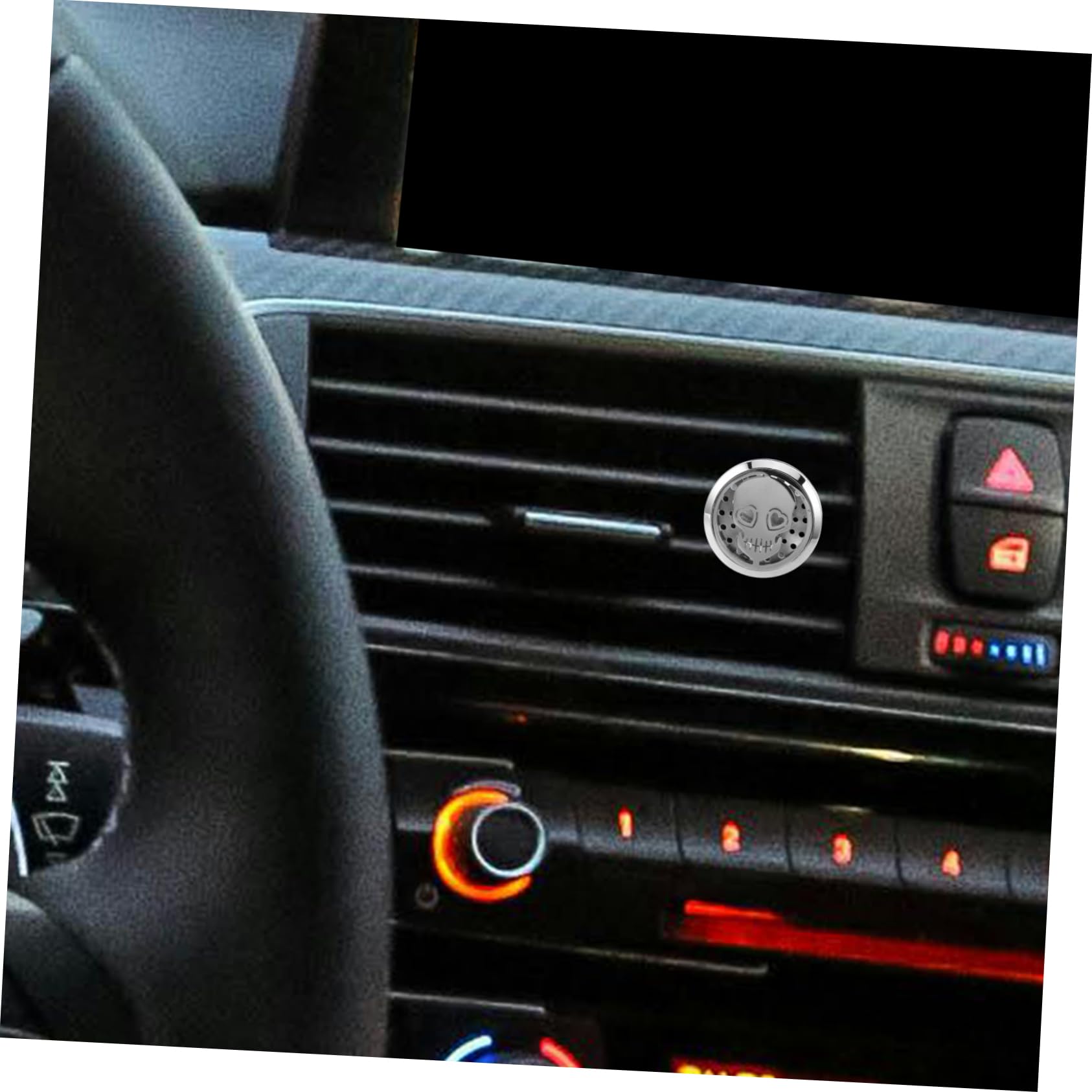 SOLUSTRE 5pezzi Diffusore Aromi Per Auto Con Design Teschio Clip Per Uscita Aria Decorazione Interni Automobili e Ambienti Inossidabile Efficienza Di Diffusione Stile Unico Per Casa e