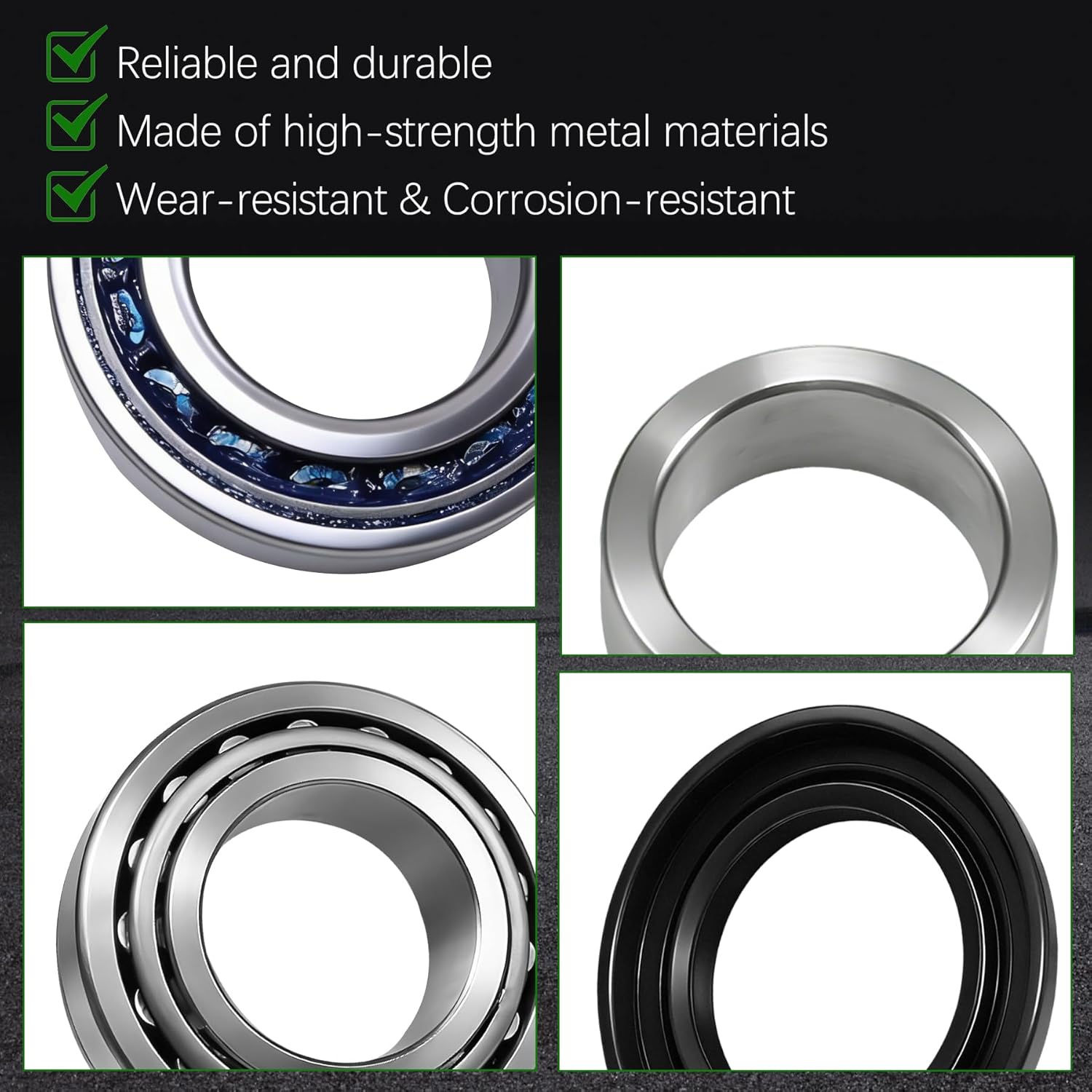 2Pcs Rear Axle Bearing Oil Seal Kit Fit for Nissan Titan 2004-2007 Frontier 2005-2017 Xterra 2006-2015,Rear Axle Shaft Wheel Bearing Inner Spacer Oil Seal Replace 43252-7S200 40210-7S210 43070-7S20