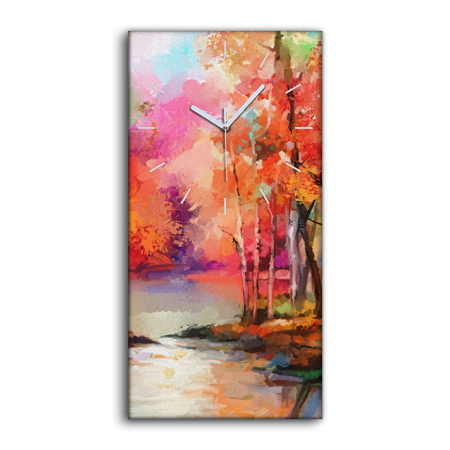 Horloge silencieuse sans tic-tac 30x60 toile automne zen