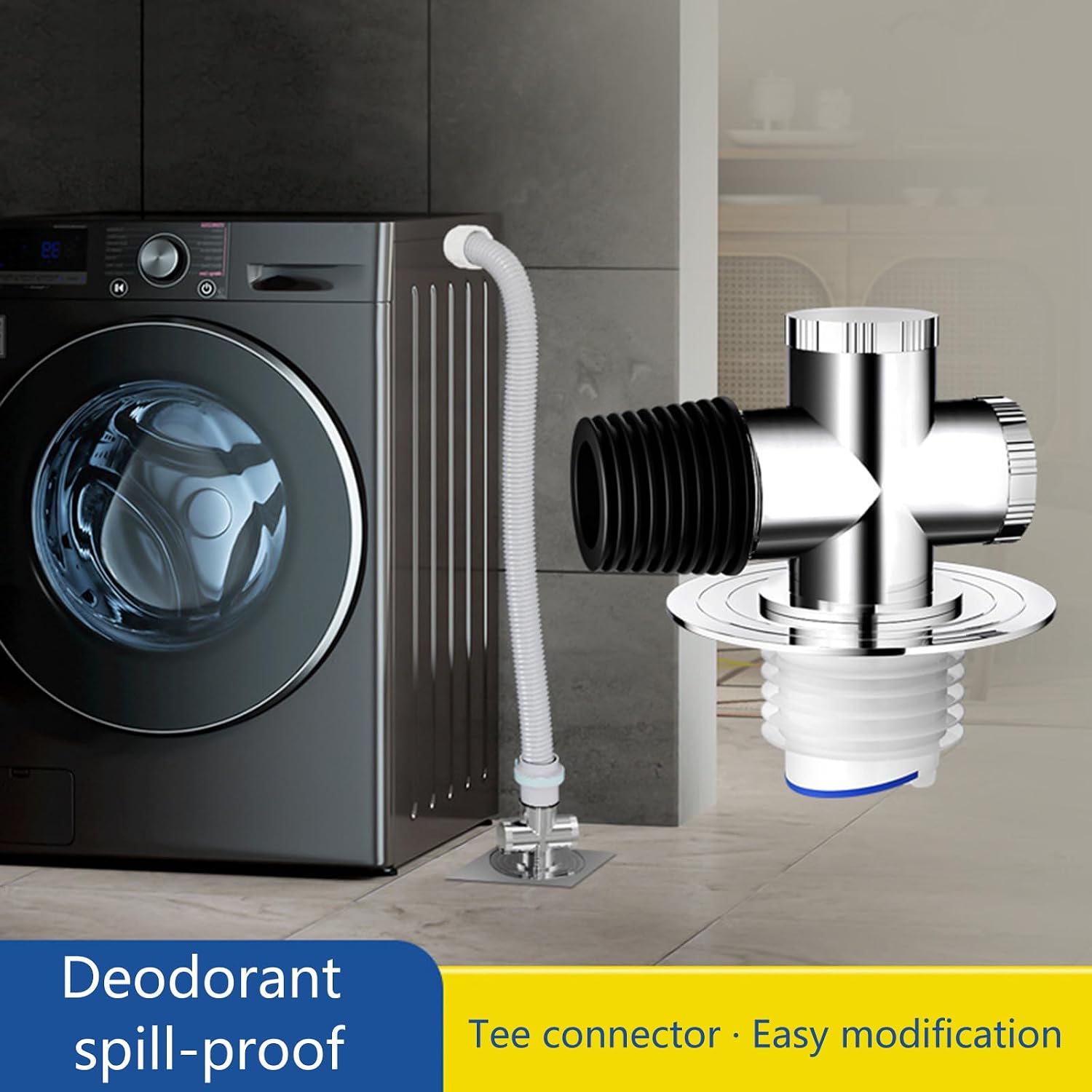 Washing Machine Floor Drain Connector Antioverflow Laundry Machine Floor Drain Adapter Bathroom Pipe Sewer Connector