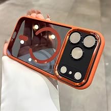 Orange Liquid Skin Sense Magnetic for iPhone 17 Pro Max 16 15 Air for iPhone Case Silicone Soft Shell TPU+PC Shockproof 15pro,Orange