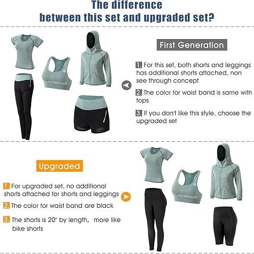 Miniatura 5 de Conjunto de ropa de entrenamiento de 5 piezas para mujer