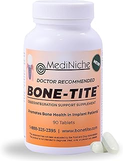 Bone-Tite Osseointegration Support Supplement I Key Vitamins, Minerals, and Nutrients to Promote Dental Implant Support | 90 Tablets | Pack of 1