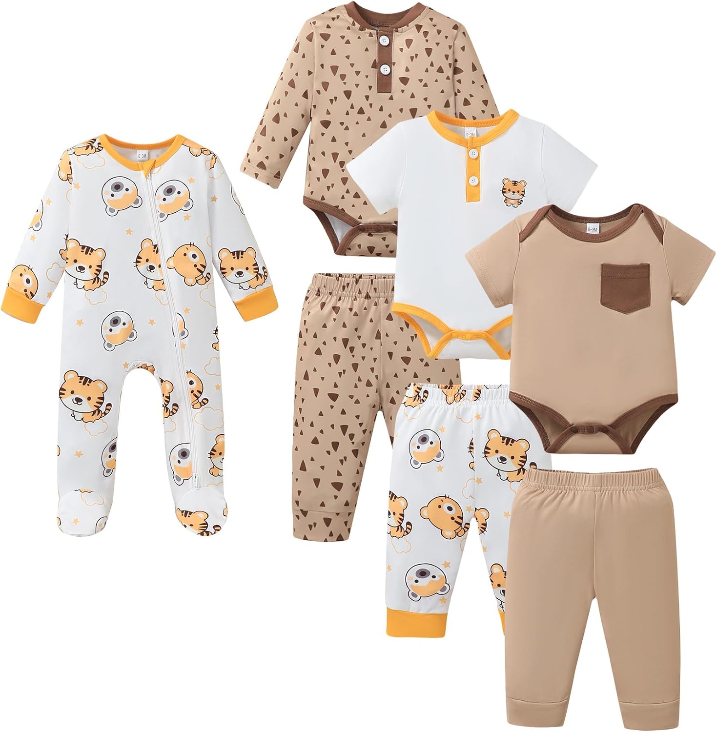 Jecson Baby Boy Outfits Baby Boy Clothes Soft Stretch Newborn Outfit 0M-12M