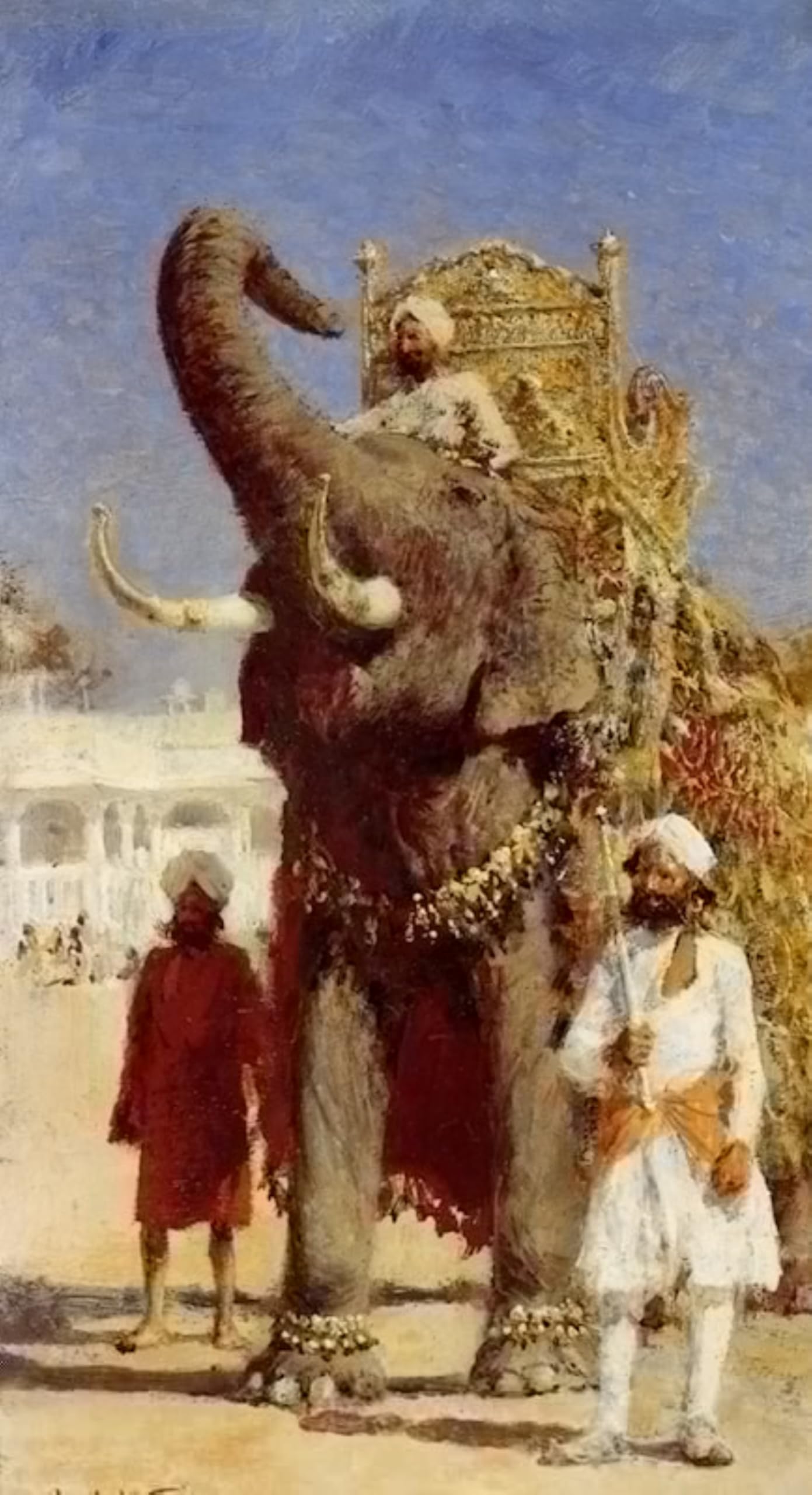 ARTXLXXBN Famous Painting Canvas Artwork Graffiti Print the Rajahs Elephant by Edwin Lord Weeks Portrait Canvas Image for Home Decor 60x90cm