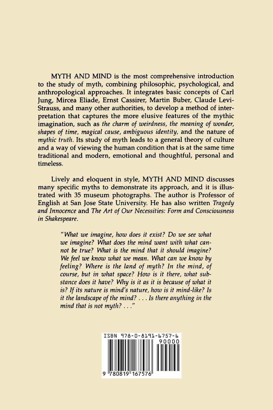 Myth and Mind      Paperback – December 23, 1987