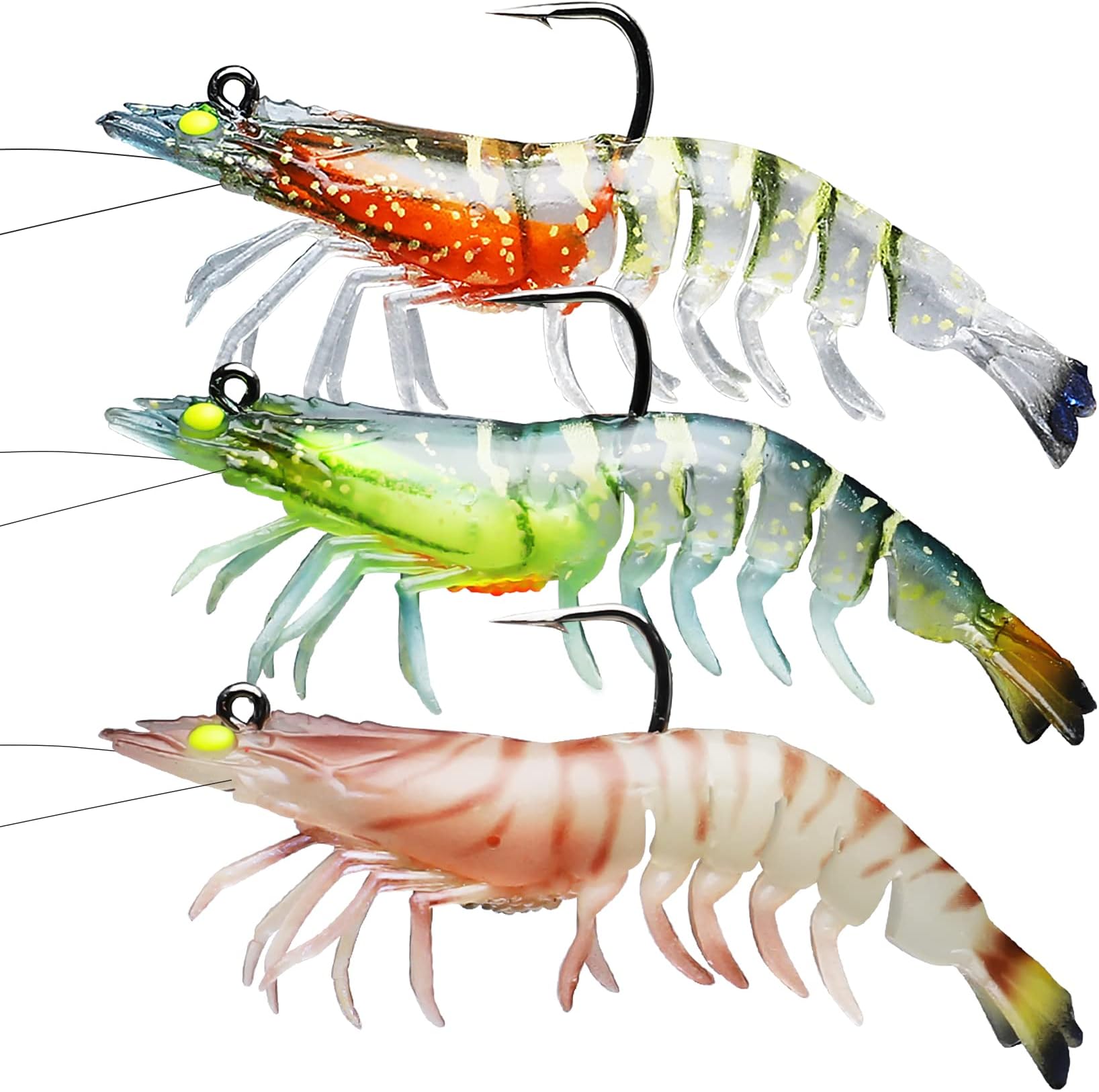 Easy Catch Pre-Rigged Soft Fishing Lures, Super Durable TPE Swimbaits for More Bite, Well-Made Premium Fishing Gifts for Bass Crappie Trout Walleye, Saltwater Freshwater Baits Keep Separately