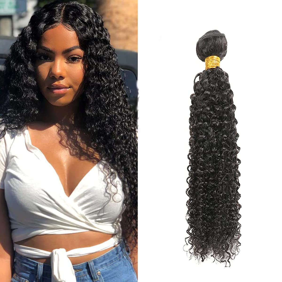 Curly Wave Brazilian Remy Human Hair 1 Bundles Hair Extensions For Women Real Unprocessed Virgin Hair Hair Weaves Double Weft Human Hair Bundles 30 Inch