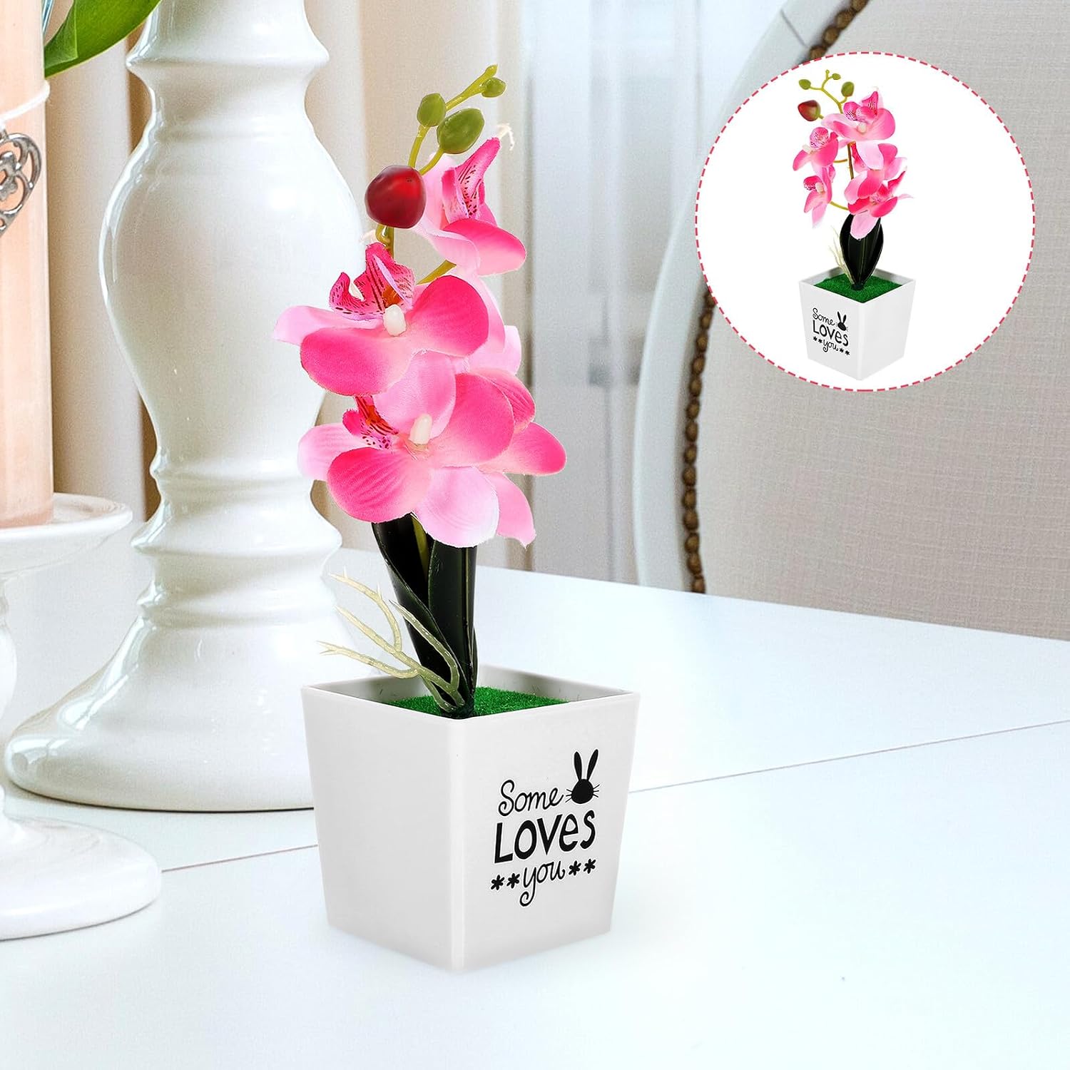 Artificial Moth Orchid Bonsai Xmas Decoration Desktop Faux Potted Flower image 5