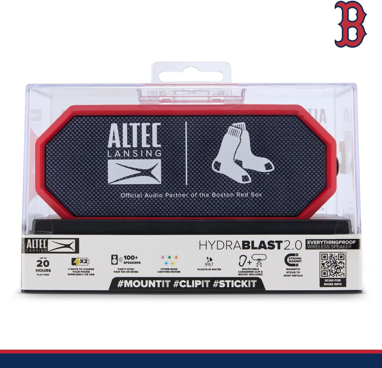 Altec Lansing - Portable Bluetooth Speaker HYDRABLAST 2.0, Waterproof IP67, 20W Output Power, Magnetic Bluetooth Speaker (Boston Red Sox) - Image 3
