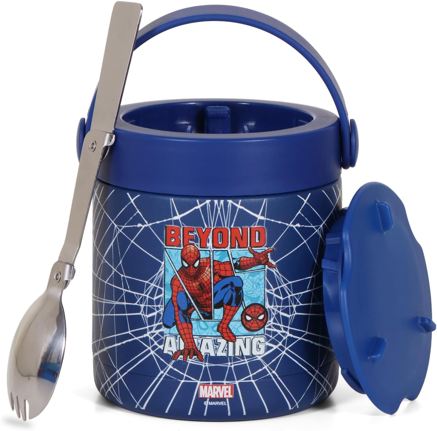 Eazy KidsMarvel Beyond Amazing Spider-Man Stainless Steel Insulated Food Jar - Blue(350ml)
